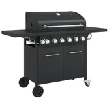 VidaXL Gasgrill mit 7 Brennern, pulverbeschichteter Stahl, schwarz
