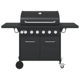 VidaXL Gasgrill mit 7 Brennern, pulverbeschichteter Stahl, schwarz