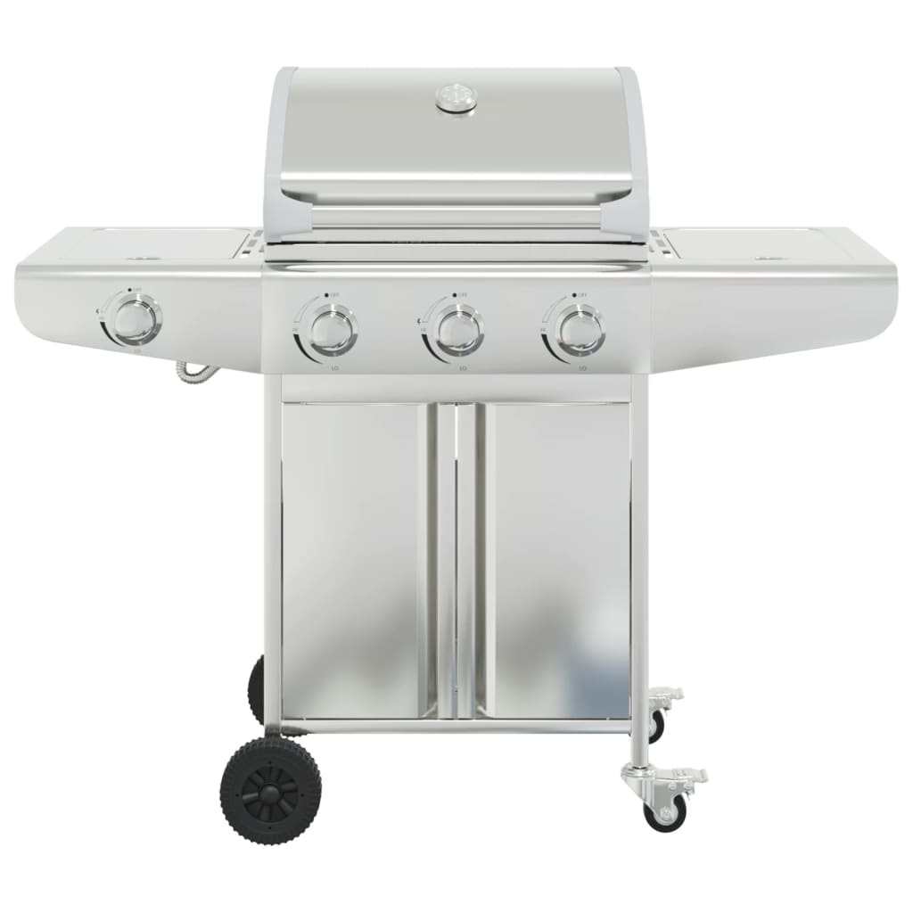 Vidaxl Gasgrill mit 4 Brennern aus Edelstahl silberfarben