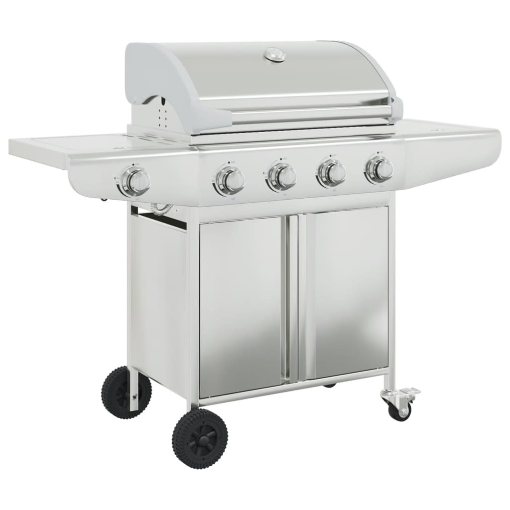 VidaXL Gasgrill mit 5 Brennern aus Edelstahl silberfarben