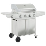 VidaXL Gasgrill mit 5 Brennern aus Edelstahl silberfarben