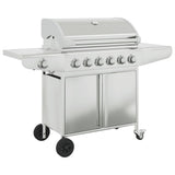 VidaXL Gasgrill mit 7 Brennern aus Edelstahl silberfarben