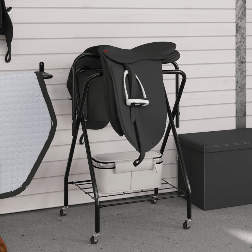 VidaXL Sattelständer klappbar freistehend Eisen schwarz