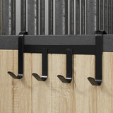 VidaXL Trensenhalter mit 4 Haken aus schwarzem Stahl