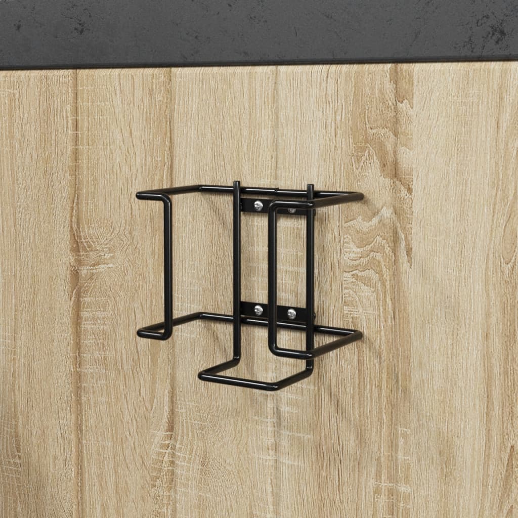 VidaXL Lecksteinhalter Stahl schwarz
