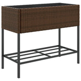 VidaXL Pflanzgefäß mit Ablage Polyrattan braun