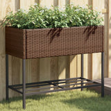 VidaXL Pflanzgefäß mit Ablage Polyrattan braun