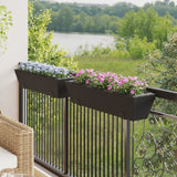 VidaXL Pflanzgefäße 2 Stk. mit Haken Poly Rattan schwarz