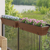 VidaXL Pflanzgefäße 2 Stk. mit Haken Poly Rattan braun