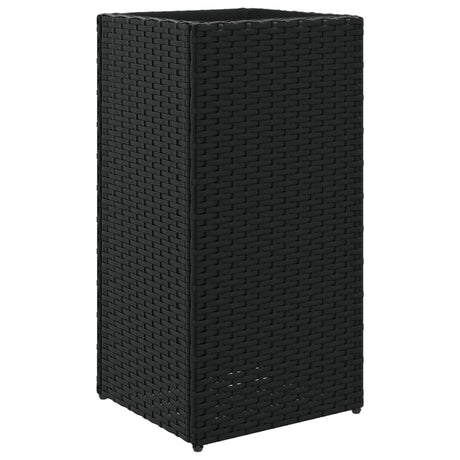 Vidaxx Pflanzgefäß 30x30x60 cm Polyrattan schwarz