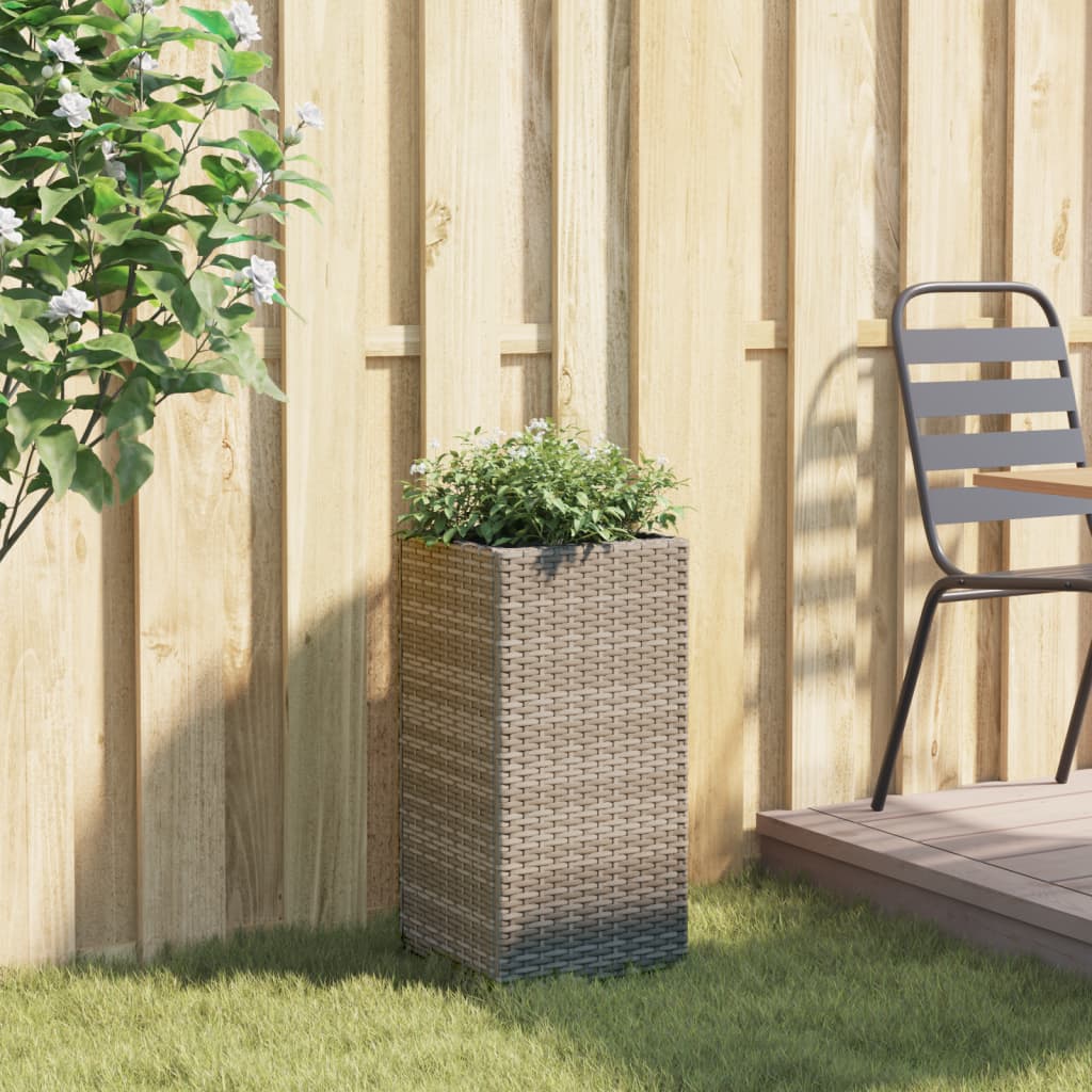 Vidaxx Pflanzgefäß 30x30x60 cm Polyrattan grau