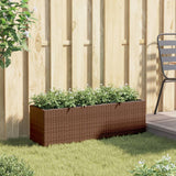 VidaXL Pflanzgefäß mit 3 Töpfen 105x30x32 cm Polyrattan braun