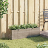 Vidaxx Pflanzgefäß mit 3 Töpfen 105x30x32 cm Polyrattan grau