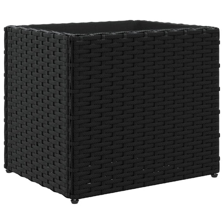 Vidaxx Pflanzgefäß 36x30x32 cm Polyrattan schwarz