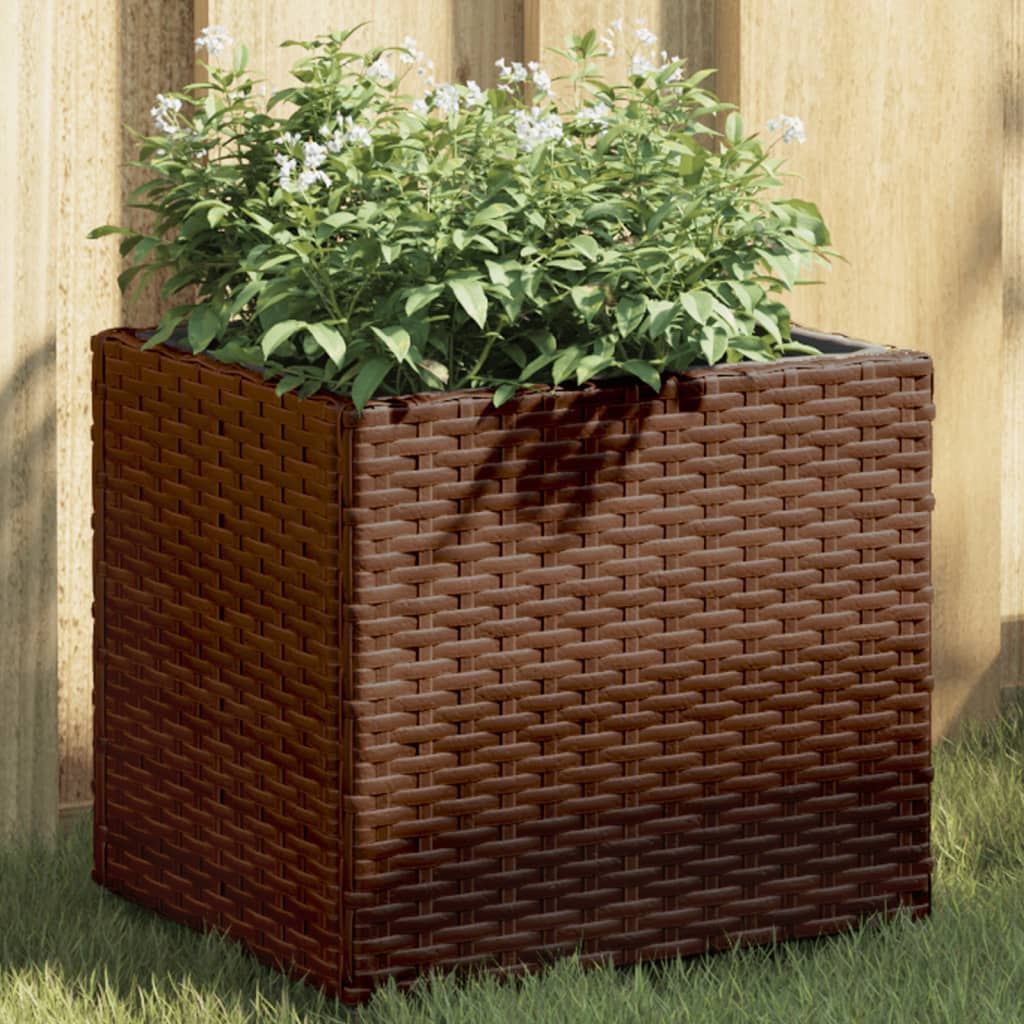 Vidaxl plantenbak 36x30x32 cm poly rattan bruin