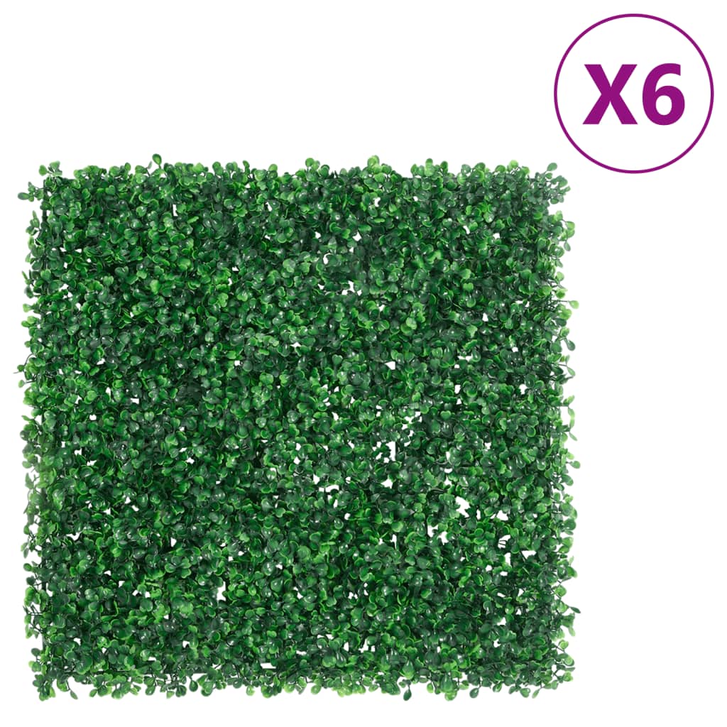 VidaXL Zaun mit künstlichem Strauch 6 Stück 50x50 cm Grün