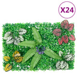 VidaXL Zaun mit künstlichen Pflanzen 24 Stück 40x60 cm grün
