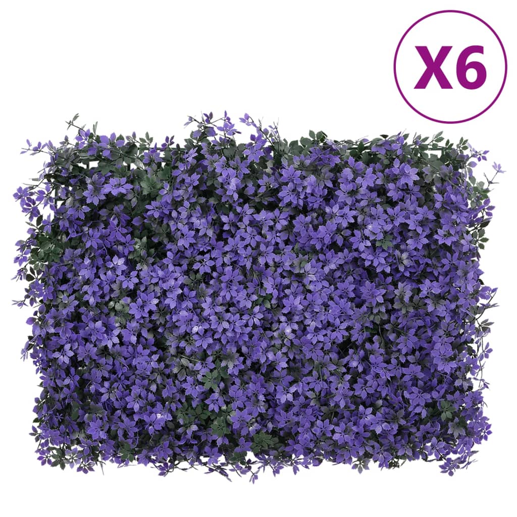 Vidaxxl Zaun mit künstlichen Blättern 6 Stück 40x60 cm lila