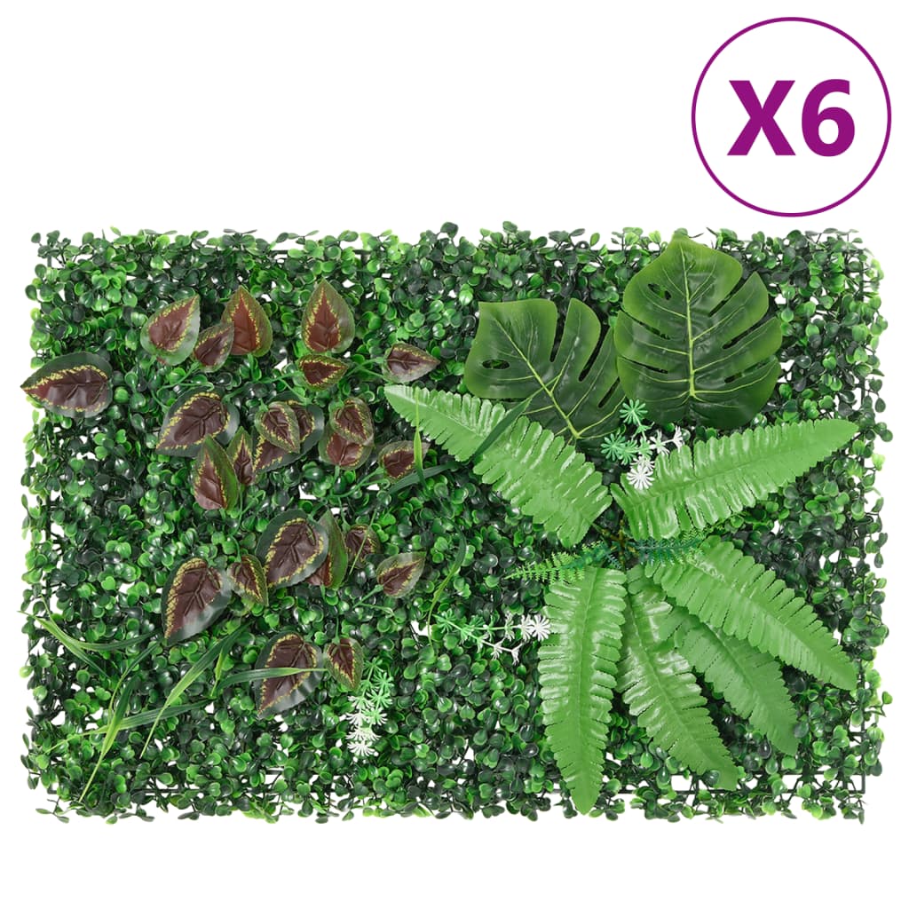 Vidaxxl Zaun mit Kunstpflanzen 6 Stück 40x60 cm grün