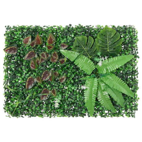 VidaXL Zaun mit künstlichen Pflanzen 24 Stück 40x60 cm grün