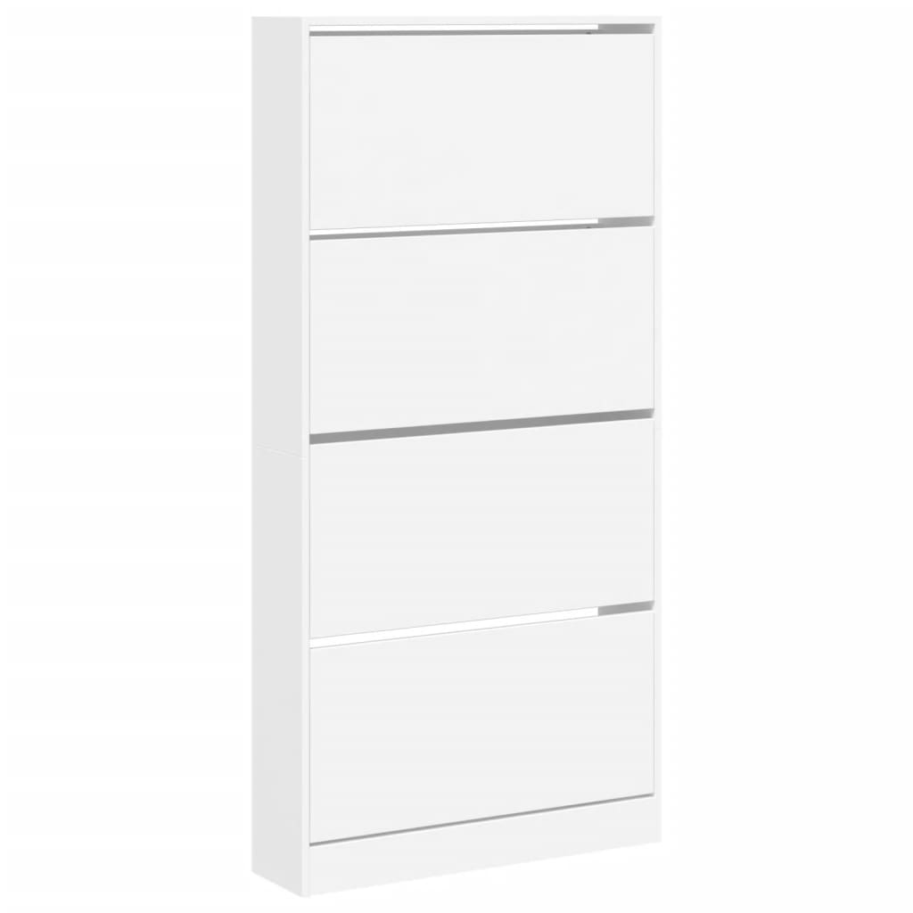VidaXL Schuhschrank mit 4 Klappschubladen 80x21x163,5 cm weiß
