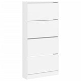 VidaXL Schuhschrank mit 4 Klappschubladen 80x21x163,5 cm weiß