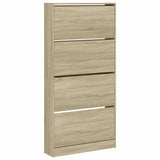 VidaXL Schuhschrank mit 4 klappbaren Schubladen 80x21x163,5 cm Sonoma-Eiche