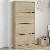 VidaXL Schuhschrank mit 4 klappbaren Schubladen 80x21x163,5 cm Sonoma-Eiche