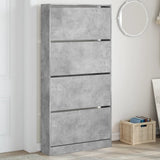 VidaXL Schuhschrank mit 4 klappbaren Schubladen 80x21x163,5 cm betongrau