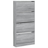 VidaXL Schuhschrank mit 4 klappbaren Schubladen 80x21x163,5 cm grau sonoma