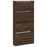 VidaXL Schuhschrank mit 4 klappbaren Schubladen 80x21x163,5 cm, Farbe Eiche braun