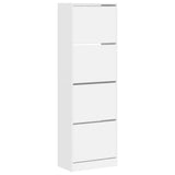 VidaXL Schuhschrank mit 4 Klappschubladen 60x34x187,5 cm weiß
