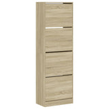 VidaXL Schuhschrank mit 4 klappbaren Schubladen 60x34x187,5 cm Sonoma-Eiche