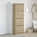 VidaXL Schuhschrank mit 4 klappbaren Schubladen 60x34x187,5 cm Sonoma-Eiche