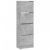 VidaXL Schuhschrank mit 4 klappbaren Schubladen 60x34x187,5 cm betongrau