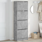 VidaXL Schuhschrank mit 4 klappbaren Schubladen 60x34x187,5 cm betongrau