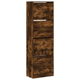VidaXL Schuhschrank mit 4 klappbaren Schubladen 60x34x187,5 cm, Farbe geräucherte Eiche