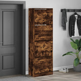 VidaXL Schuhschrank mit 4 klappbaren Schubladen 60x34x187,5 cm, Farbe geräucherte Eiche
