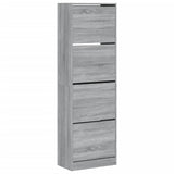 VidaXL Schuhschrank mit 4 klappbaren Schubladen 60x34x187,5 cm graues Sonoma