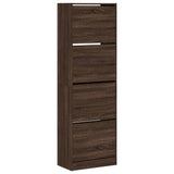 VidaXL Schuhschrank mit 4 klappbaren Schubladen 60 x 34 x 187,5 cm, Farbe Eiche braun