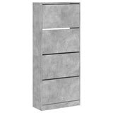 VidaXL Schuhschrank mit 4 klappbaren Schubladen 80x34x187,5 cm betongrau
