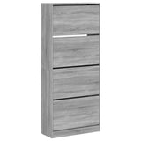VidaXL Schuhschrank mit 4 klappbaren Schubladen 80x34x187,5 cm grau sonoma