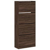 VidaXL Schuhschrank mit 4 klappbaren Schubladen 80 x 34 x 187,5 cm, Farbe Eiche braun