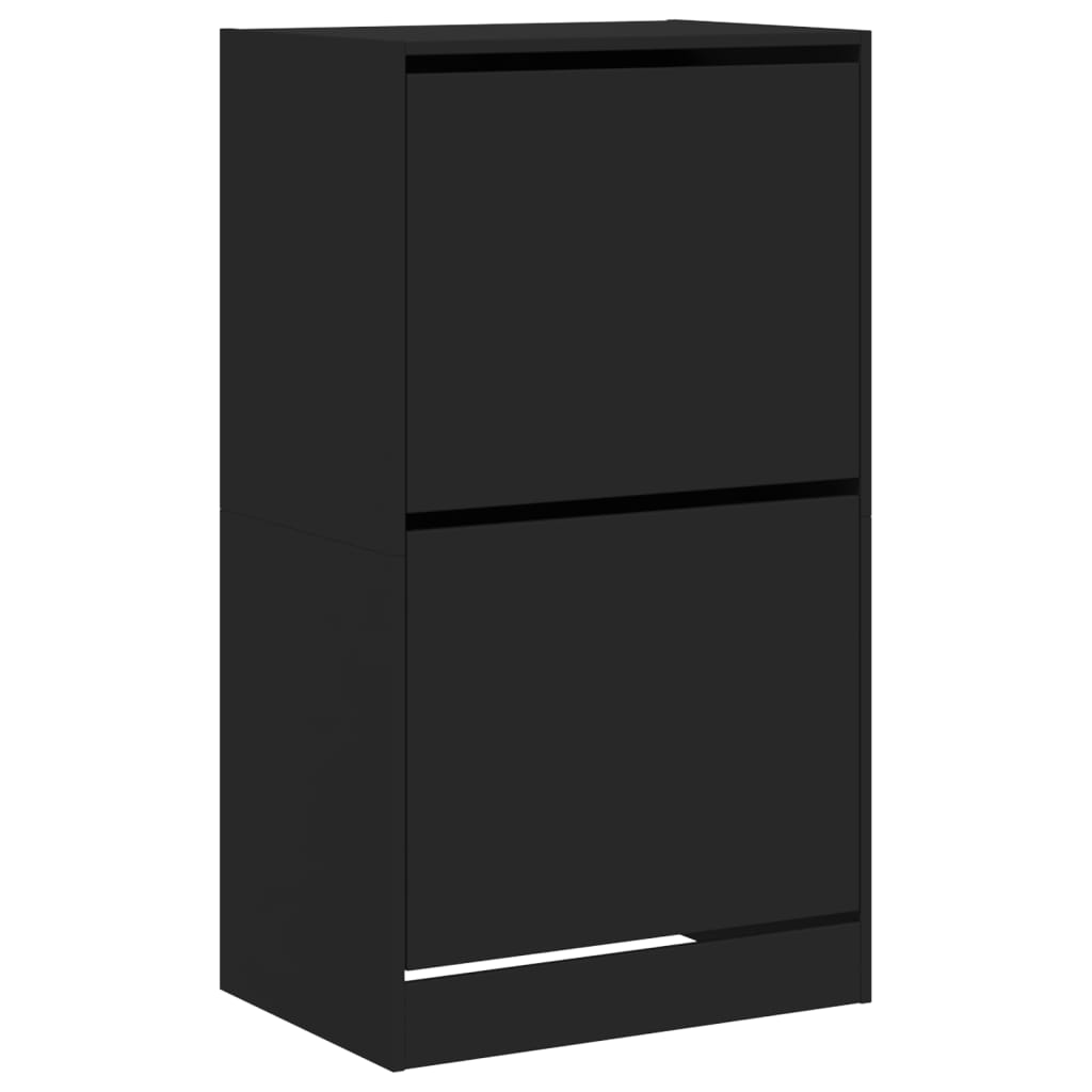 VidaXL Schuhschrank mit 2 Klappschubladen 60x42x108 cm schwarz