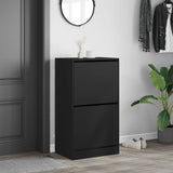 VidaXL Schuhschrank mit 2 Klappschubladen 60x42x108 cm schwarz