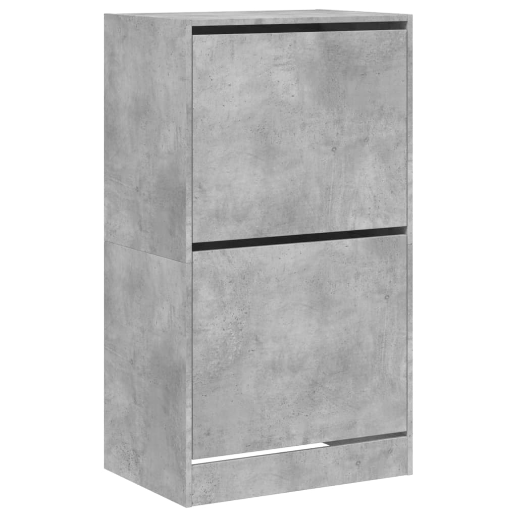 VidaXL Schuhschrank mit 2 Klappschubladen 60x42x108 cm betongrau