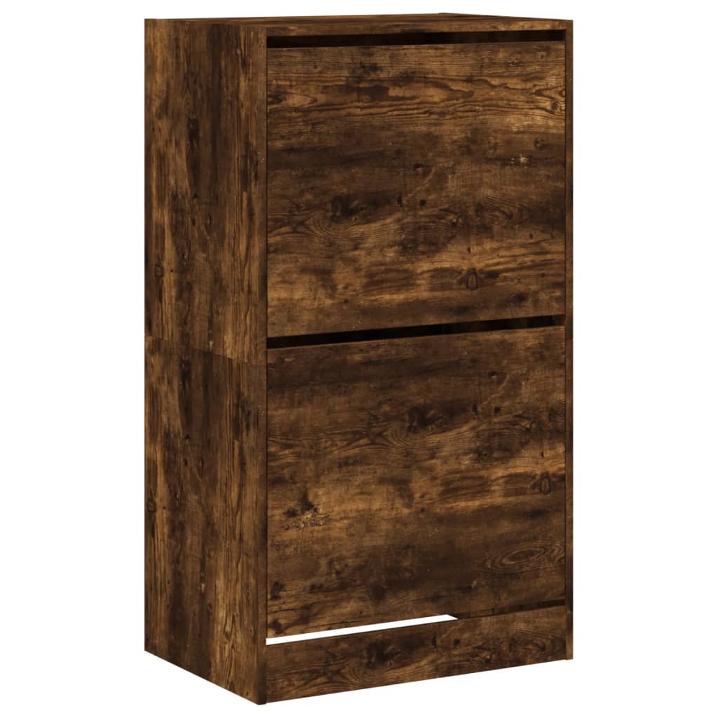 VidaXL Schuhschrank mit 2 klappbaren Schubladen 60x42x108 cm Räuchereiche