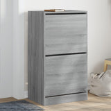 VidaXL Schuhschrank mit 2 klappbaren Schubladen 60x42x108 cm Grau Sonoma