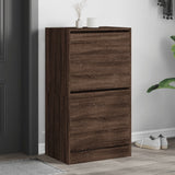 VidaXL Schuhschrank mit 2 Klappschubladen 60x42x108 cm, Farbe Eiche braun
