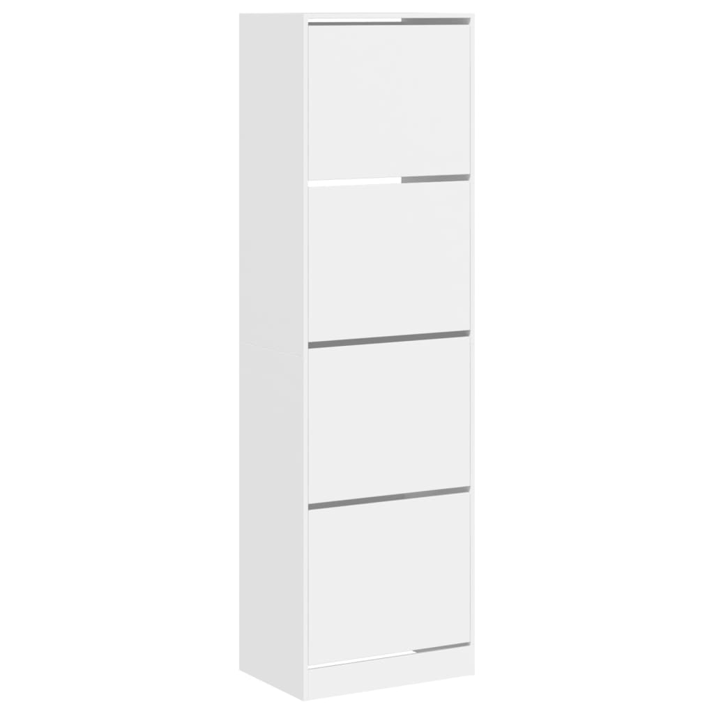 VidaXL Schuhschrank mit 4 Klappschubladen 60x42x204 cm weiß